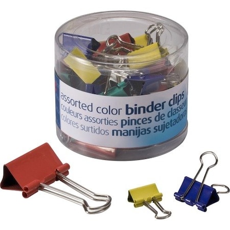 Officemate International Officemate 31026, ASSORTED COLORS BINDER CLIPS, ASSORTED SIZES, 30 OIC31026